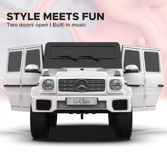 Formula Fun Mercedes Benz G-Wagon Ride-On Car, White, 3Y+
