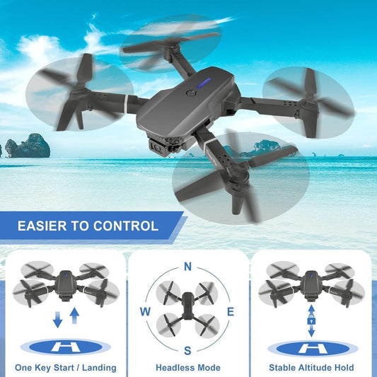 Combo of 2 Drones with Camera for Kids & Adults in 4K, Brushless Motor Drone for Kids Beginners, FPV Foldable RC Drone with 2 Batteries, 45 Mins Long Flight Time, Beyond-Range Loss Alert