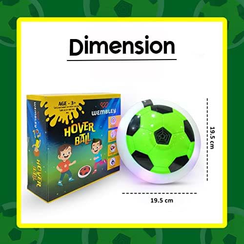 C-Type USB Powered Hover Football Indoor Electric Floating Hover Ball Soccer | Smart Air Football | Made in India Fun Game for Kids Toys for Boys and Girls Birthday Gift - Green