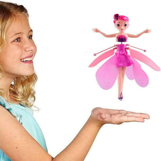 Trendy Sky Dancing Magical Hand Sensor Flying Princess Doll for Girls | Flying Doll Helicopter Princess with 3D Light | Best Outdoor- Indoor Play Toy for Kids Boys Girls & Best for Gift