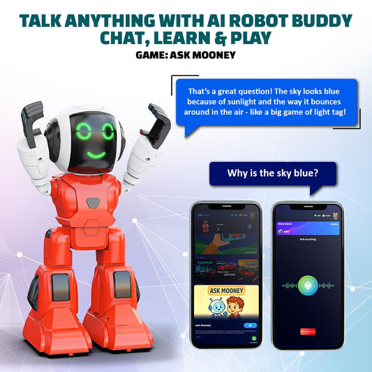 Smart Interactive Chat-GPT AI Robot Toy for Kids | AR Games & in-Built Bluetooth Speaker | Remote & App Controlled