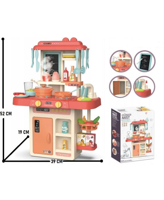 Kitchen Playset for Kids, Kitchen Set for Toddler with Gas Sound & Light, Cooking Stove with Steam,Toy Kitchen Accessories with Running Water,Kitchen Toys for Kids Girls Boys (42 Pcs)