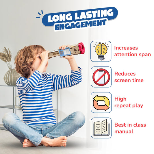 Telescope Toy for Kids Age 8-9-10-11-12-13-14 Years Old | Measure Height & Distance | Birthday Gift for Boys & Girls | DIY Science Toys for Kids 8-14 Year| STEM Kit