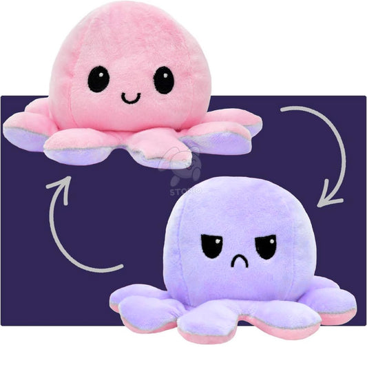 Octopus Plushie Reversible Soft Toys for Kids | Plush Soft Toys for Baby Boys and Girls| Best Gift | Octopus Soft Toy for Kids -PurplePink