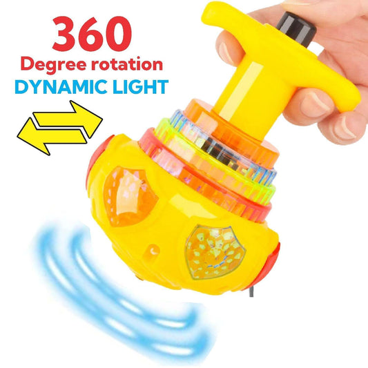 Gyro Magic Lattoo Toy for Kids – Musical Light-Up Spinning Top Toy with Sound – Colourful Fidget Spinner Lattu for Boys & Girls Age 3+ – Fun Rotating Toy, Birthday Gift for Kids