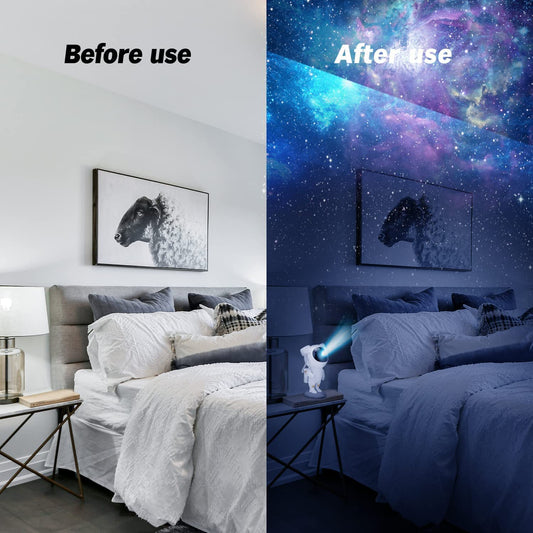 Astronaut Galaxy Projector Night Light – 360° Rotating Nebula Star Projector with Remote Control, Timer & Adjustable Head – LED Space Lamp for Kids’ Bedroom, Gaming Room, Home & Party Décor
