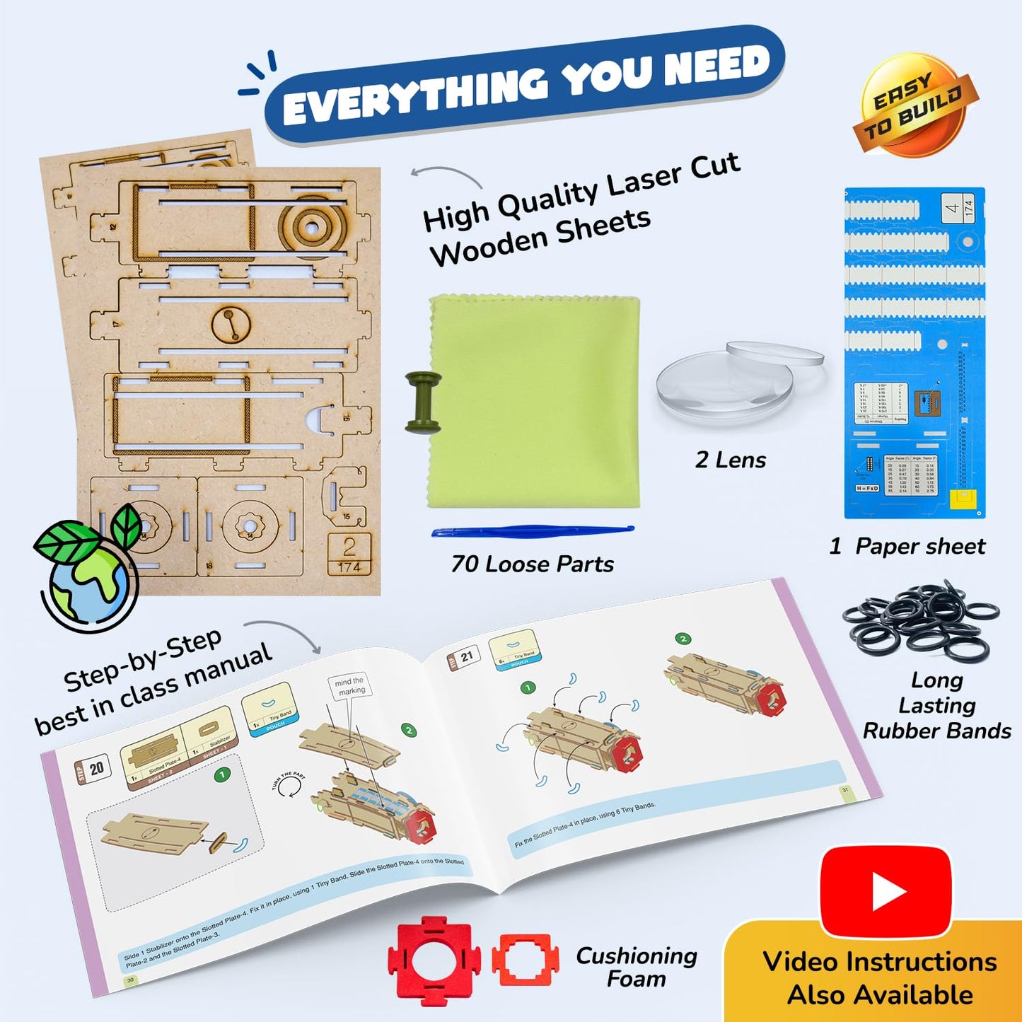Telescope Toy for Kids Age 8-9-10-11-12-13-14 Years Old | Measure Height & Distance | Birthday Gift for Boys & Girls | DIY Science Toys for Kids 8-14 Year| STEM Kit