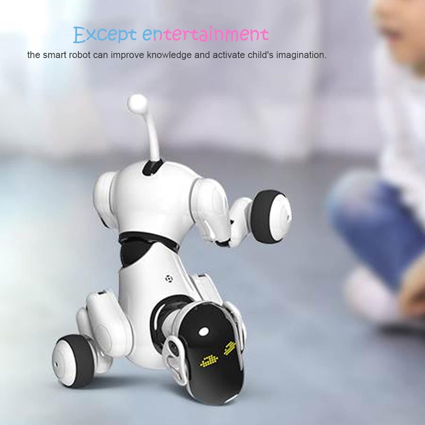 Electric Robot Toy,Durable Plastic Dog Robot Toy With Touch Voice Function Gifts For Children Early Education Toy - White