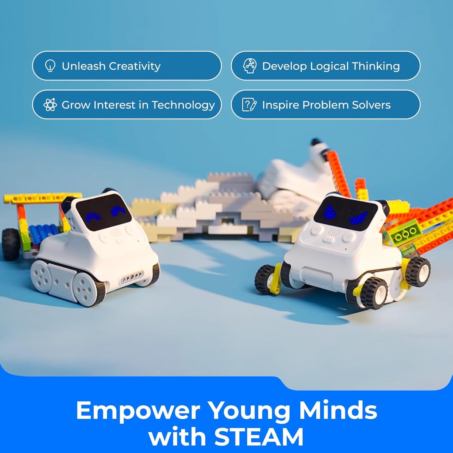 Makeblock Codey Rocky Smart Robot, Stem Educational, Entry-Level Programming Toys for 6Yrs+ Kids to Know Ai & Iot, Available On MacBook, Chromebook, Windows and Compatible with Lego