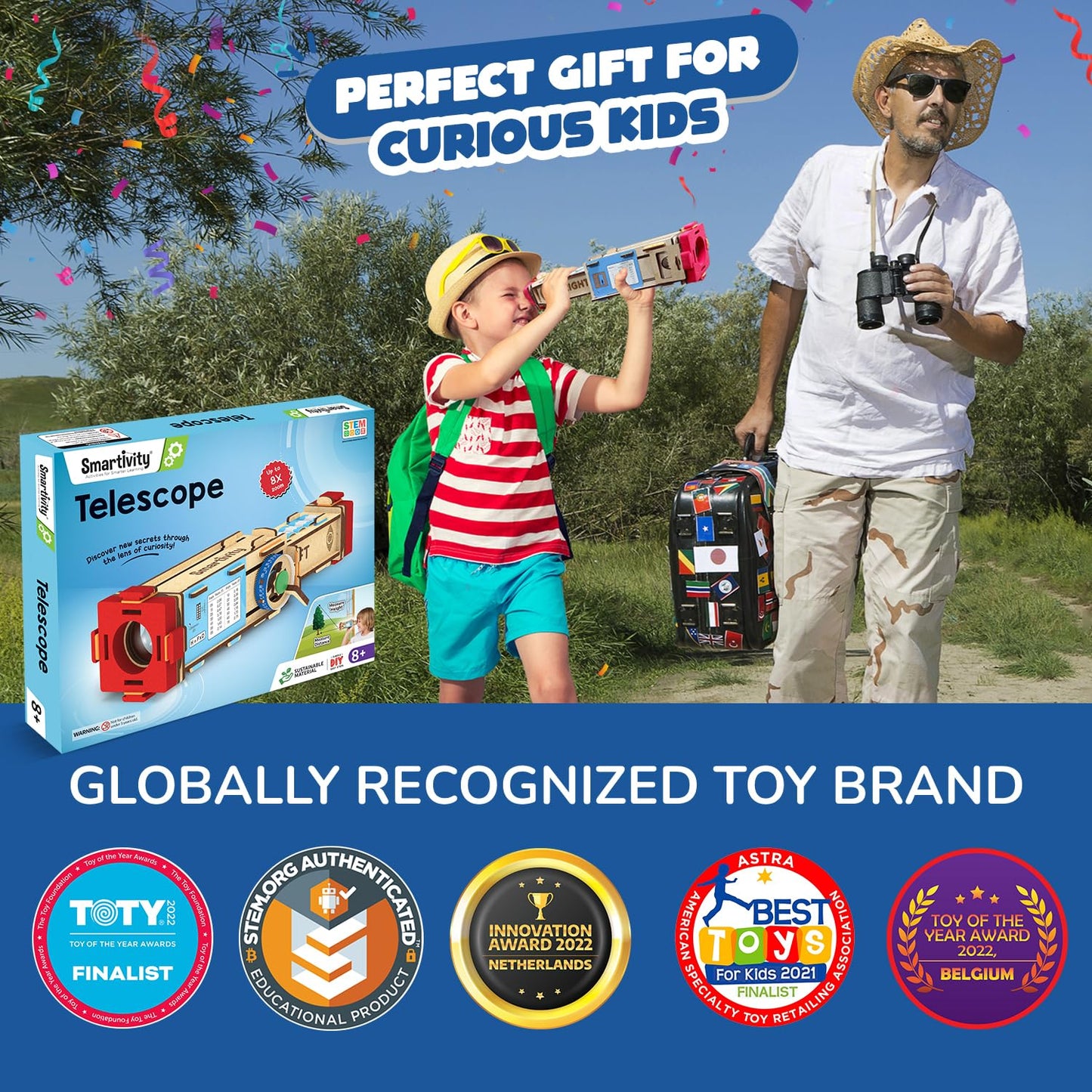 Telescope Toy for Kids Age 8-9-10-11-12-13-14 Years Old | Measure Height & Distance | Birthday Gift for Boys & Girls | DIY Science Toys for Kids 8-14 Year| STEM Kit