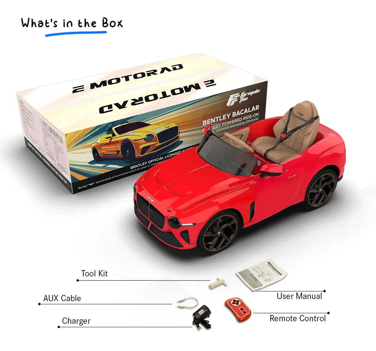 Formula Fun BENTLEY BACALAR TOY CAR (Red), 3Y+
