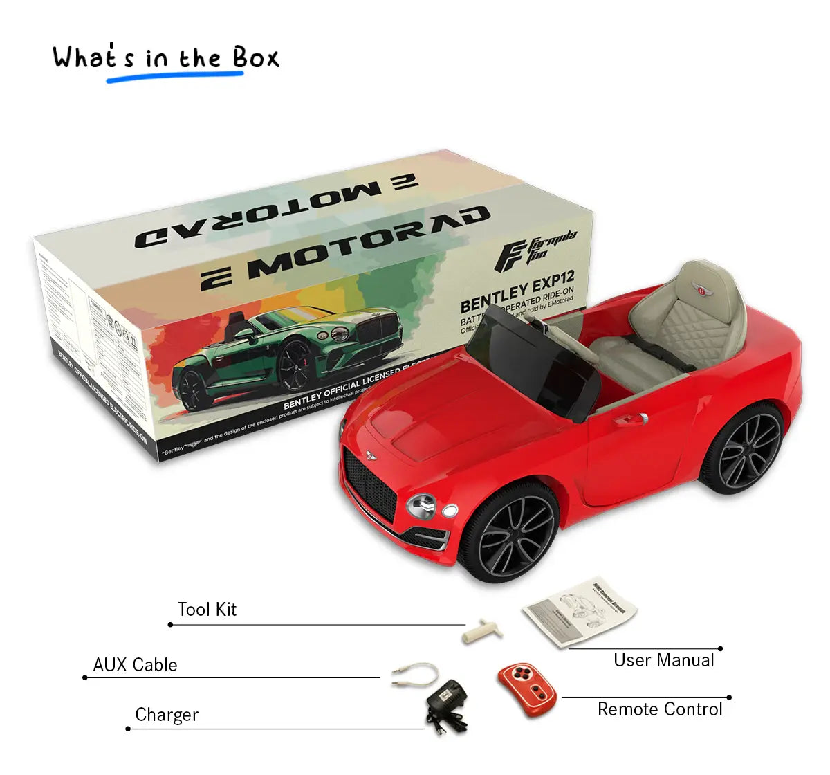 Formula Fun BENTLEY EXP12 TOY CAR (Red), 3Y+