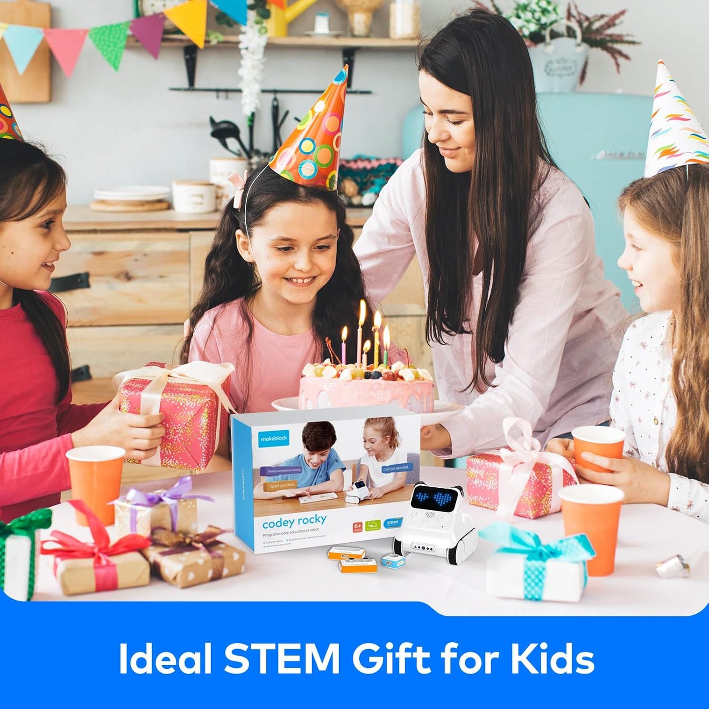 Makeblock Codey Rocky Smart Robot, Stem Educational, Entry-Level Programming Toys for 6Yrs+ Kids to Know Ai & Iot, Available On MacBook, Chromebook, Windows and Compatible with Lego