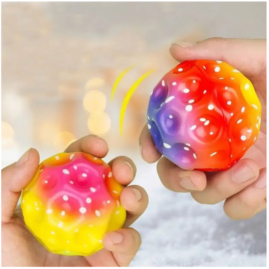 LED Flashing Luminous Bouncing Crazy Bounce Moon Pack 2 Pcs Soft Rubber Training Coral Balls
