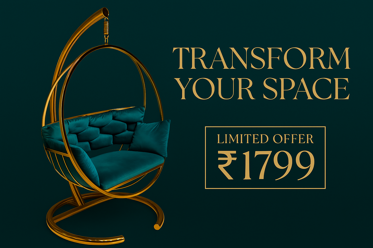 Teal and gold banner