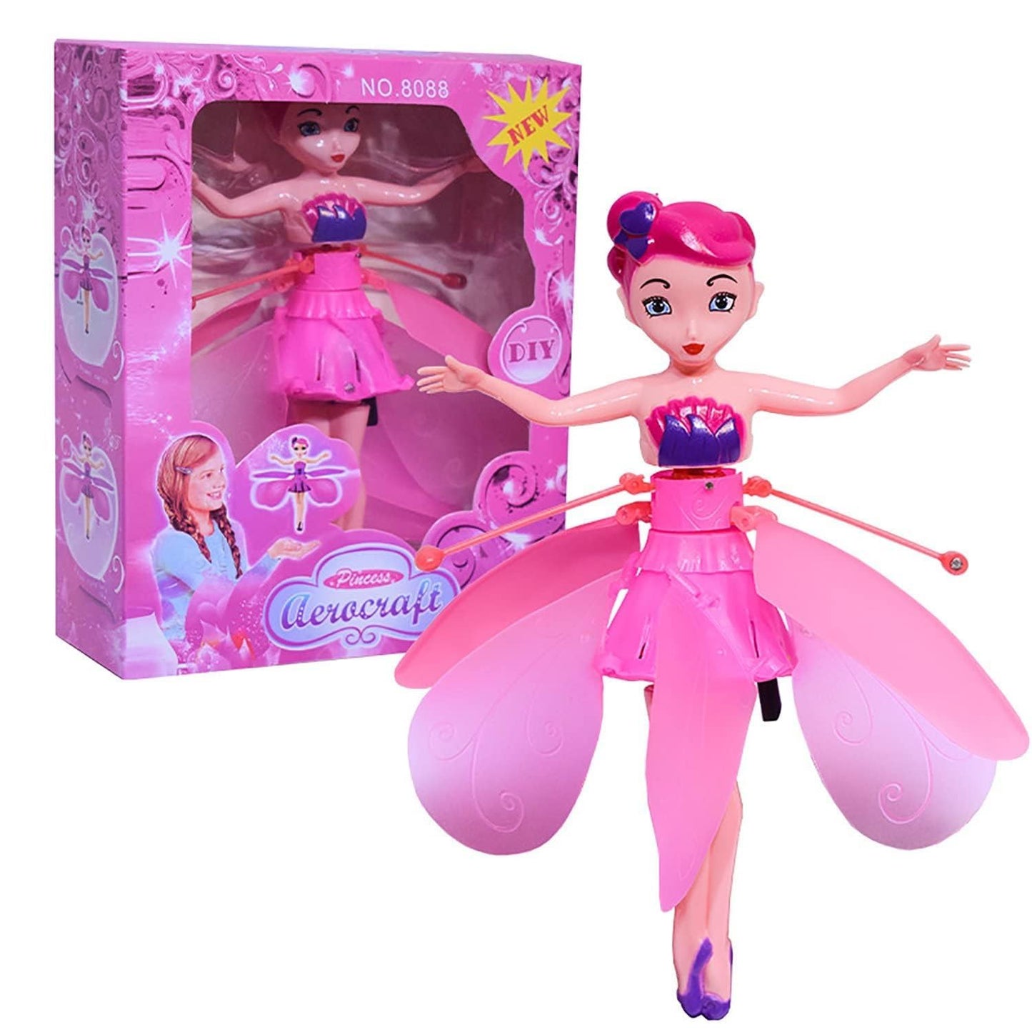 Trendy Sky Dancing Magical Hand Sensor Flying Princess Doll for Girls | Flying Doll Helicopter Princess with 3D Light | Best Outdoor- Indoor Play Toy for Kids Boys Girls & Best for Gift