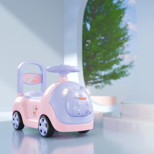 Kids Baby Bunny Swing Car for Kids Ride-On Magic Car with LED Lights & Music Push & Glide Toy for Toddlers with Backrest Seat & Big Wheel Push Car for Ages 1-3 Pink & Purple Up to 25 Kg Brand: Cockatoo