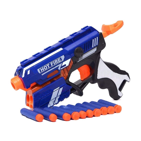 Hot Fire Soft Bullet Gun Toy With 10 Safe Soft Foam Bullets, Fun Target Shooting Battle Fight Game For Kids Boys (Blaze Storm- Hot Fire),Multicolor