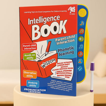 Intelligence Book Sound Book Learning Cards for Children,English Letters & Words Language_Skills Learning Book,Fun Educational Toys. Activities with Numbers, Shapes Learning Book for Toddlers