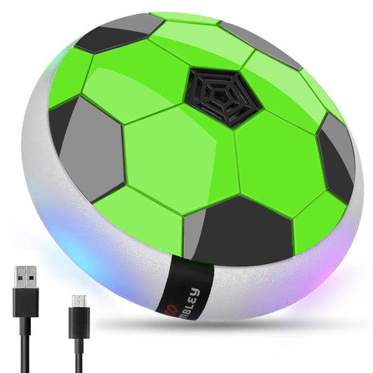 C-Type USB Powered Hover Football Indoor Electric Floating Hover Ball Soccer | Smart Air Football | Made in India Fun Game for Kids Toys for Boys and Girls Birthday Gift - Green