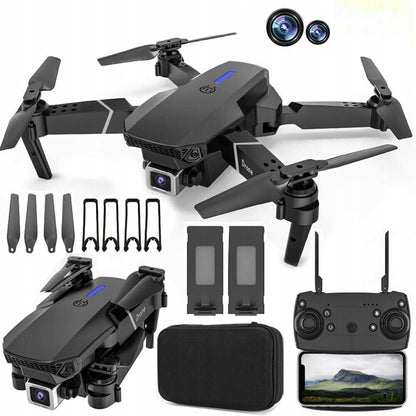 Combo of 2 Drones with Camera for Kids & Adults in 4K, Brushless Motor Drone for Kids Beginners, FPV Foldable RC Drone with 2 Batteries, 45 Mins Long Flight Time, Beyond-Range Loss Alert