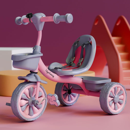 rike Cycle for Kids Cycle 2-5 Years - Tricycles for Boy & Girl - Baby Cycle - Bicycle for Kids - Bike with 3 EVA Wheels, Bell & Basket -Durable Tricycle with Parental Control