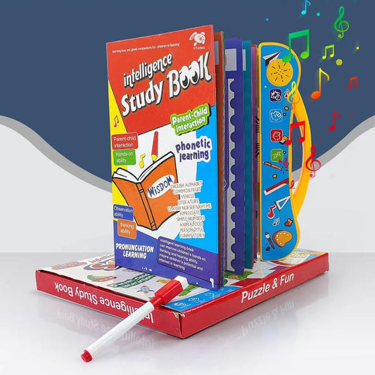 Intelligence Book Sound Book Learning Cards for Children,English Letters & Words Language_Skills Learning Book,Fun Educational Toys. Activities with Numbers, Shapes Learning Book for Toddlers