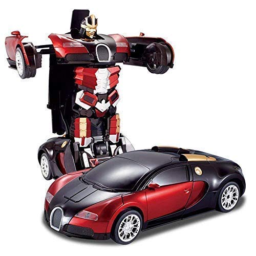 Plastic Battery Operated Converting Car to Robot, Robot to Car Automatically,Robot Toy, with Light and Sound for Kids Indoor and Outdoor 3 Year, Pack of 1
