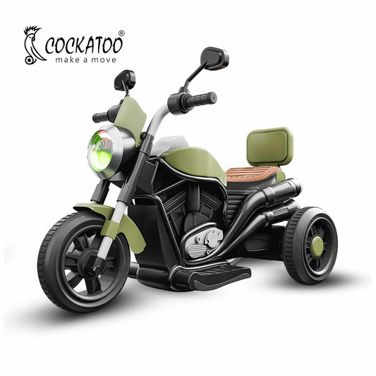 5ECruise Rechargable Electric Kids Bike with Music&LED, Kids Scooter Bike for 1-5 Years Boys&Girls Powered by 6V Battery & Motor for 4.5-6Hr Ride with Foot Accelerator(Harrlay,Green)
