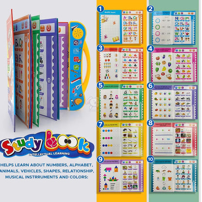 Intelligence Book Sound Book Learning Cards for Children,English Letters & Words Language_Skills Learning Book,Fun Educational Toys. Activities with Numbers, Shapes Learning Book for Toddlers