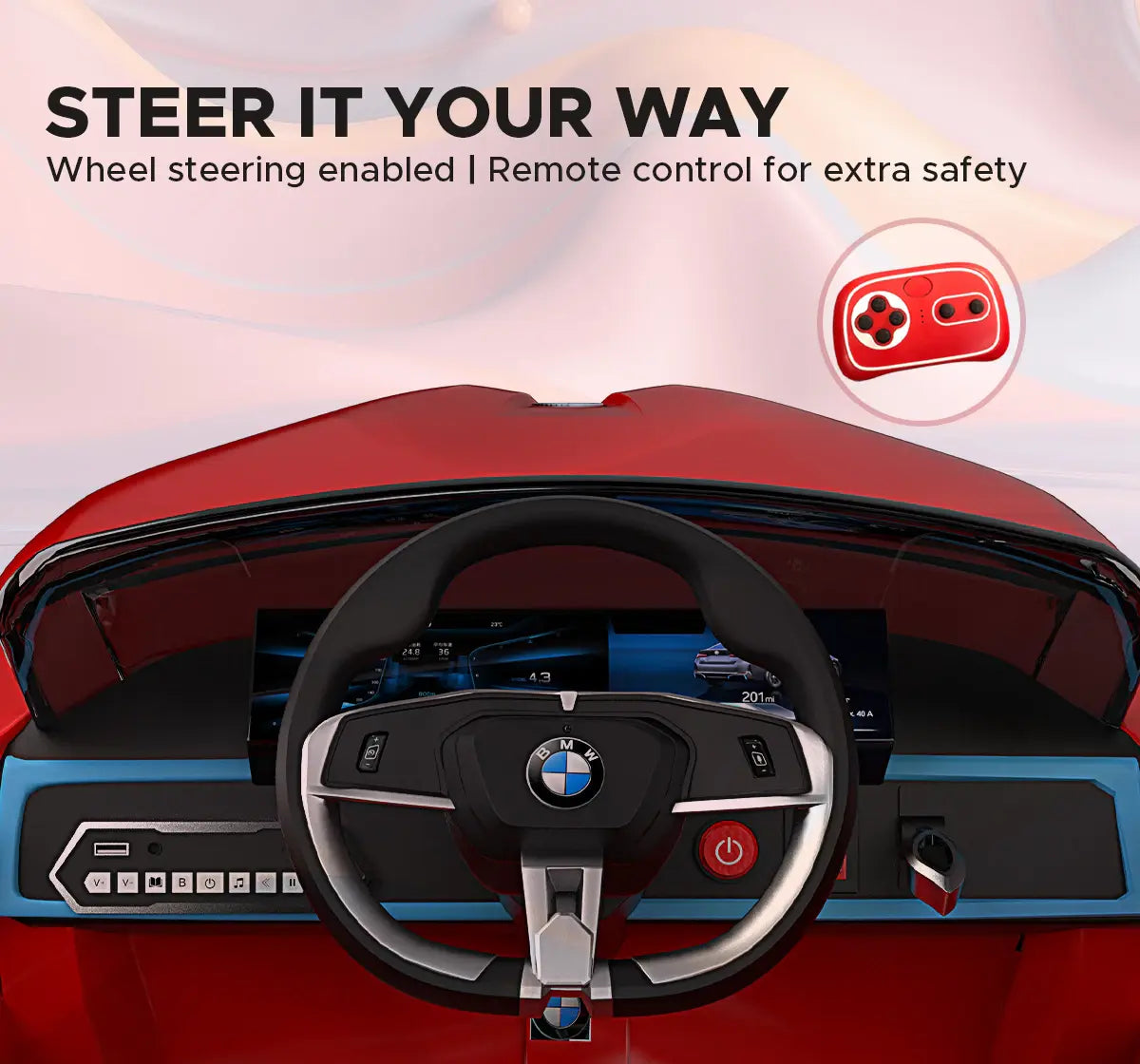 Formula Fun BMW i4 Ride-On Car, Red, 3Y+