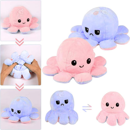 Octopus Plushie Reversible Soft Toys for Kids | Plush Soft Toys for Baby Boys and Girls| Best Gift | Octopus Soft Toy for Kids -PurplePink