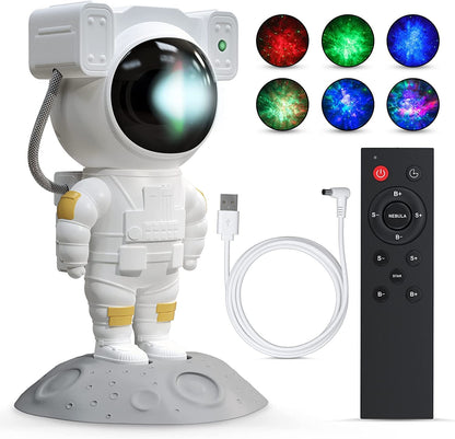 Astronaut Galaxy Projector Night Light – 360° Rotating Nebula Star Projector with Remote Control, Timer & Adjustable Head – LED Space Lamp for Kids’ Bedroom, Gaming Room, Home & Party Décor