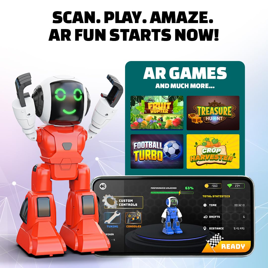 Smart Interactive Chat-GPT AI Robot Toy for Kids | AR Games & in-Built Bluetooth Speaker | Remote & App Controlled