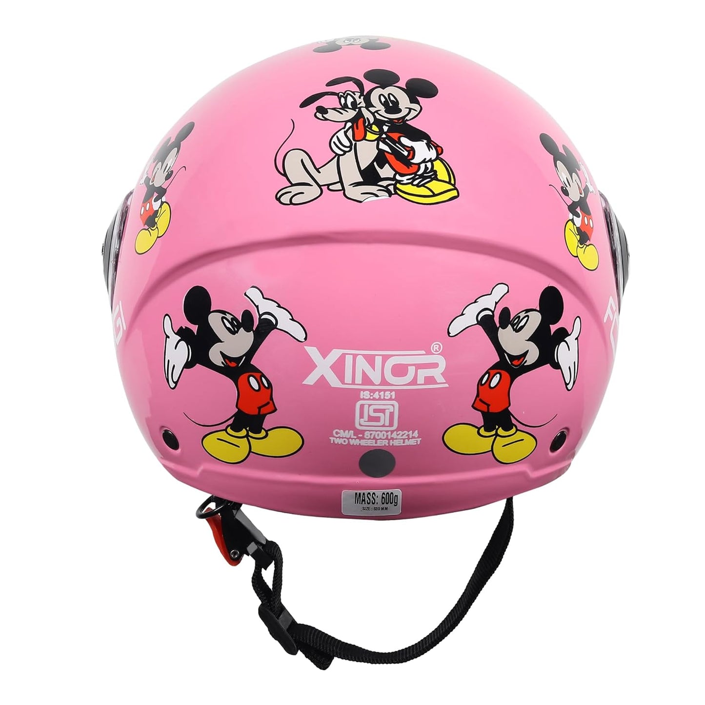 Kids Bike Motorcycling Helmet By Fogi Isi Certified Ages 6-14 Years Mickey Mouse Design - Xs (Pink)