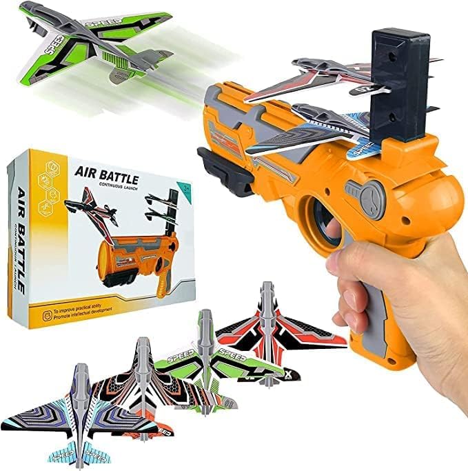 Toy Airplane, Pistol Shooting Game Toy Gun Air Battle Glider Airplane Launcher Toy for Kids Outdoor Sport Aircraft All Occasions Exciting and Fun Gift for Boys and Girls