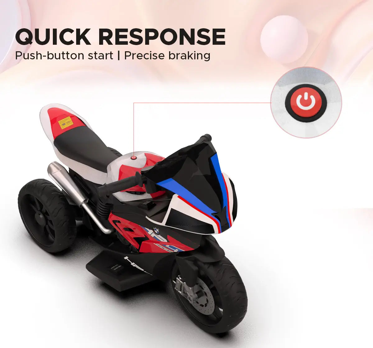 Formula Fun BMW HP4 Ride-On Bike, Red, 3Y+