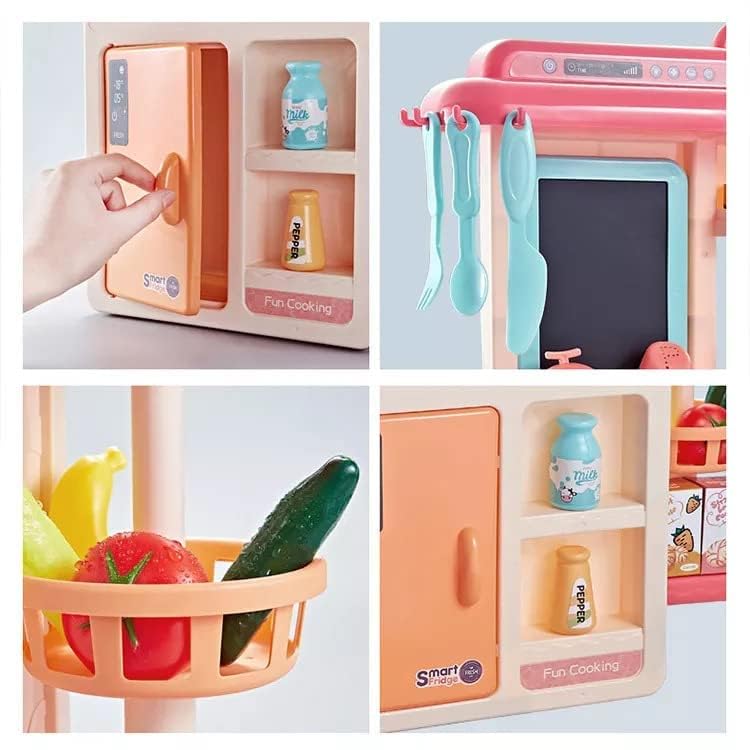 Kitchen Playset for Kids, Kitchen Set for Toddler with Gas Sound & Light, Cooking Stove with Steam,Toy Kitchen Accessories with Running Water,Kitchen Toys for Kids Girls Boys (42 Pcs)