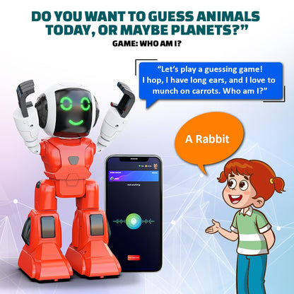 Smart Interactive Chat-GPT AI Robot Toy for Kids | AR Games & in-Built Bluetooth Speaker | Remote & App Controlled