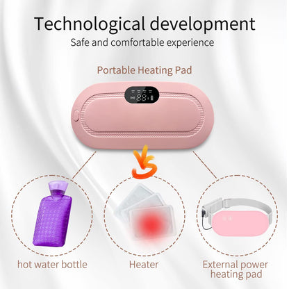 Combo of 2 | Period Cramp Relief Device for Women – Rechargeable Heating Pad with Vibration | Period Pain Relief Massager | Menstrual Cramp Comfort & Cramps Relief Machine | Pink