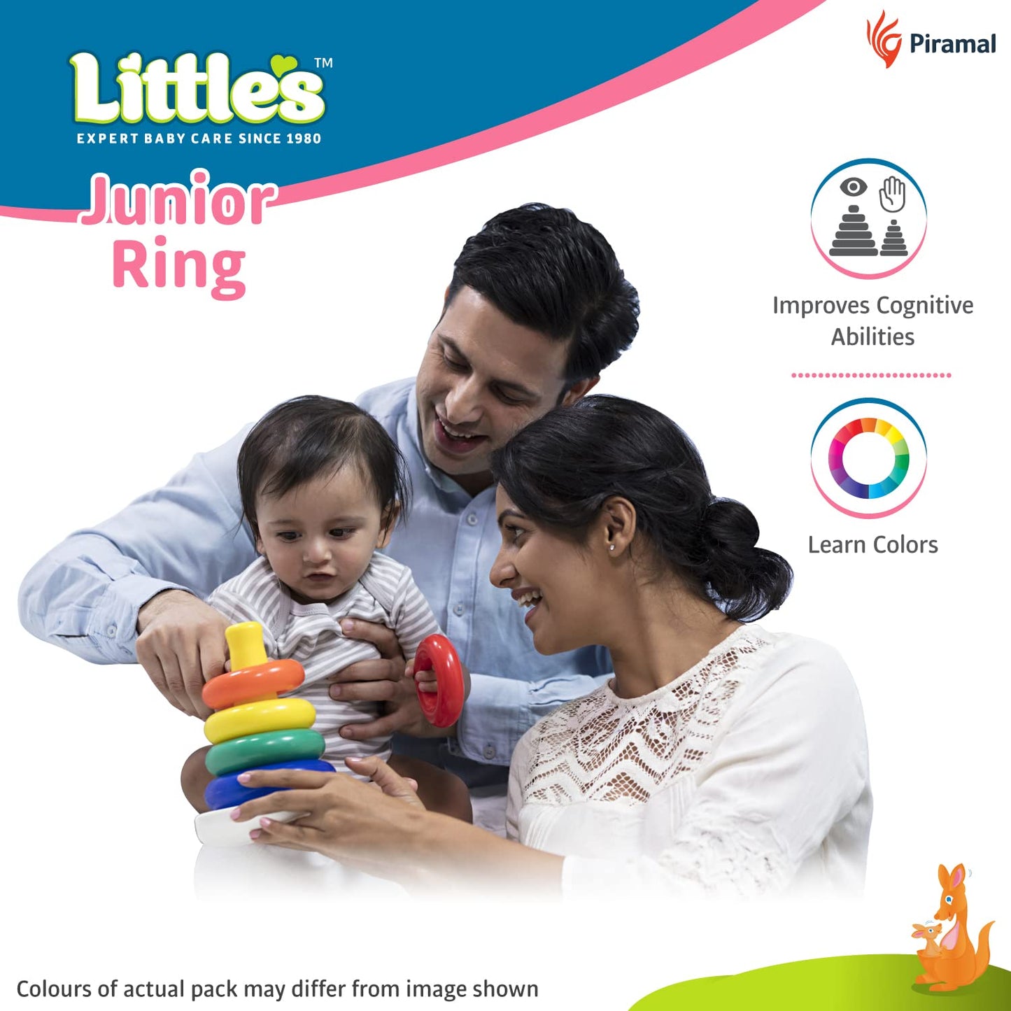 Little's Junior Ring Educational Blocks | Stacking Toys For Kids | 6 Rings Multi-Colour Kids Toys | Colorful Toddler Activity Toys | Baby Toys | Motor And Reasoning Skills, Set Of 1