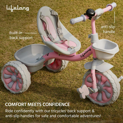 rike Cycle for Kids Cycle 2-5 Years - Tricycles for Boy & Girl - Baby Cycle - Bicycle for Kids - Bike with 3 EVA Wheels, Bell & Basket -Durable Tricycle with Parental Control