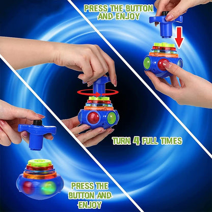 Gyro Magic Lattoo Toy for Kids – Musical Light-Up Spinning Top Toy with Sound – Colourful Fidget Spinner Lattu for Boys & Girls Age 3+ – Fun Rotating Toy, Birthday Gift for Kids