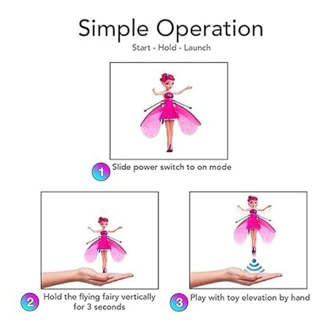 Trendy Sky Dancing Magical Hand Sensor Flying Princess Doll for Girls | Flying Doll Helicopter Princess with 3D Light | Best Outdoor- Indoor Play Toy for Kids Boys Girls & Best for Gift