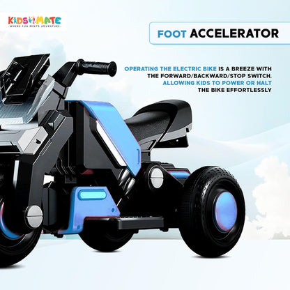 yrider 6V Electric Kids Bike with Rechargeable 6.5 Ah Battery Inbuilt Imported Motor Drive | Music Player, Front LED Light & Foot Accelerator Pedal Bike for Ages 1-4 Years