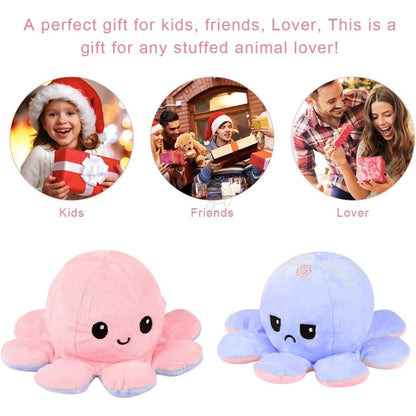 Octopus Plushie Reversible Soft Toys for Kids | Plush Soft Toys for Baby Boys and Girls| Best Gift | Octopus Soft Toy for Kids -PurplePink