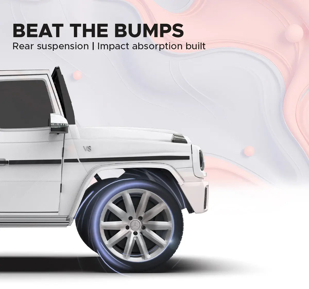 Formula Fun Mercedes Benz G-Wagon Ride-On Car, White, 3Y+