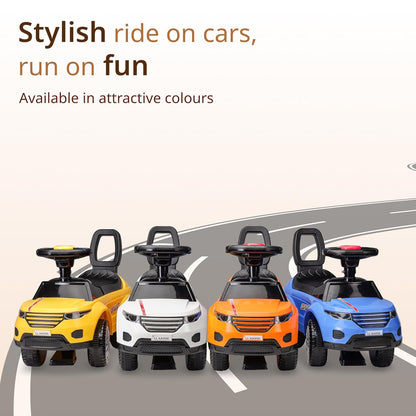 Ride on & Car for Kids with Music & Horn Steering, Push Car for Baby with Backrest, Safety Guard, Under Seat Storage & Big Wheels, Ride on for Kids 1 to 3 Years Upto 25 Kgs (Orange)