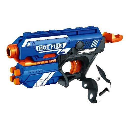 Hot Fire Soft Bullet Gun Toy With 10 Safe Soft Foam Bullets, Fun Target Shooting Battle Fight Game For Kids Boys (Blaze Storm- Hot Fire),Multicolor