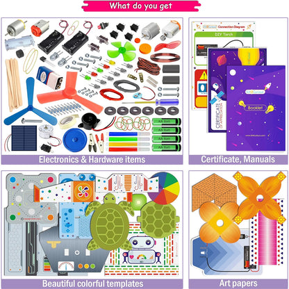 140 Experiments Science Projects DIY Gadgets Toy Educational Learning Kit - 140 Items in 1 Kit - Solar Energy, Steam Activities, Smart Gift for Boys & Girls